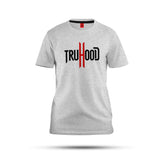 Premium Organic Men's Grey T-Shirt | Light to Dark Shades | Red Print Design