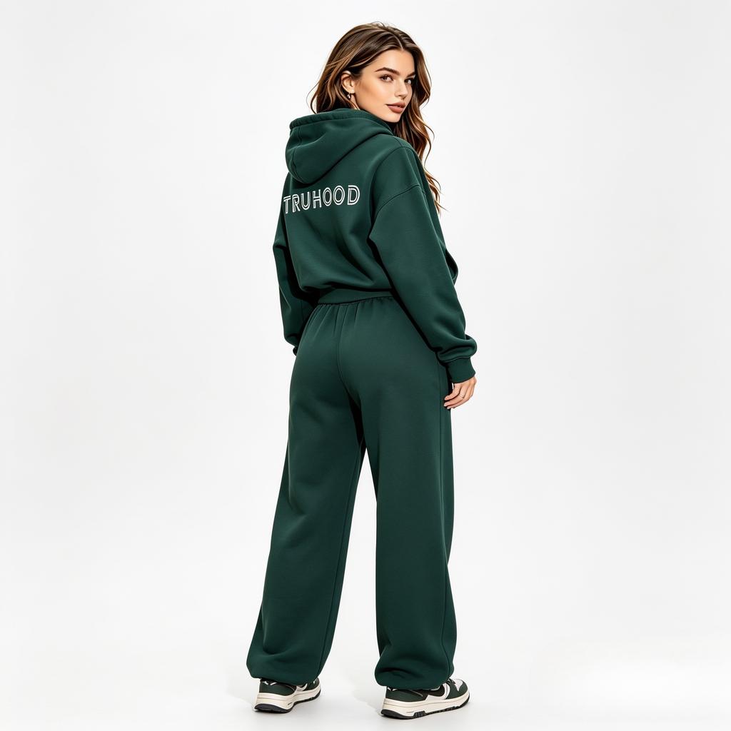 Forest Green Tru Woman Full Zip Tracksuit Set