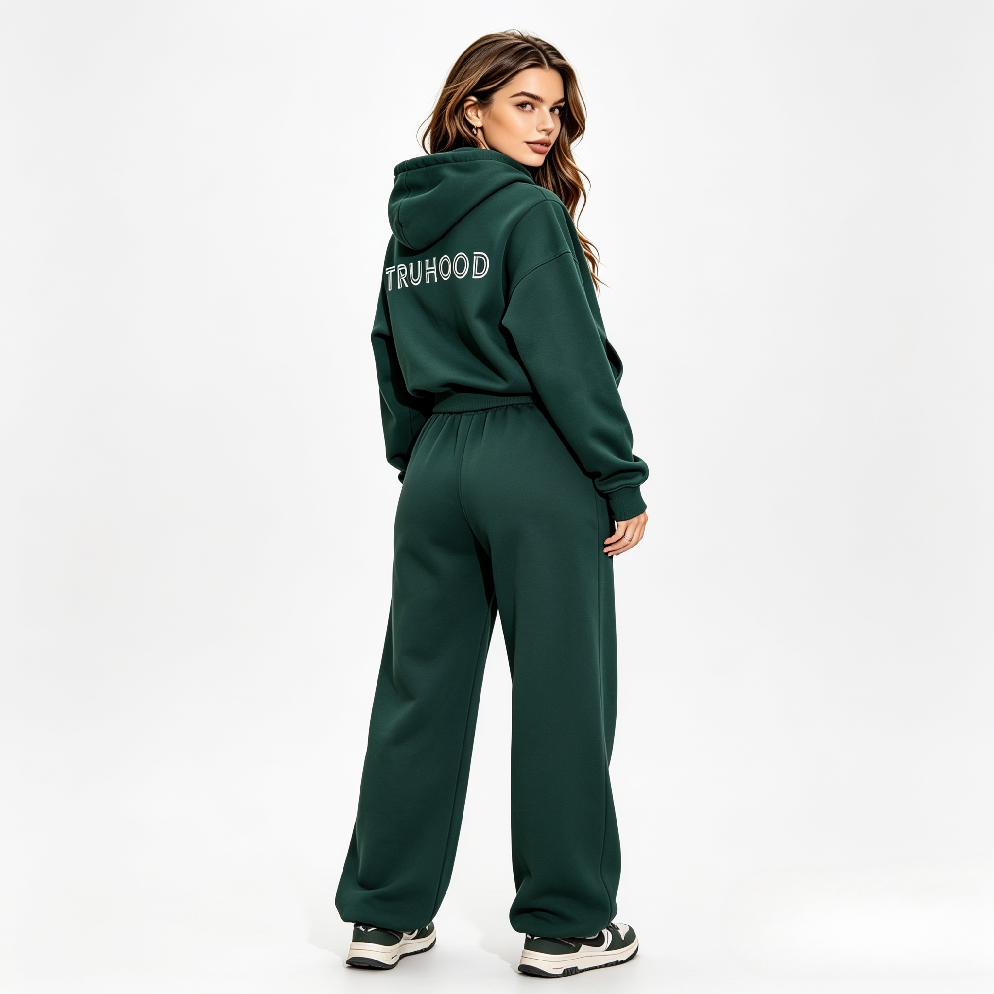 Forest Green Tru Woman Full Zip Tracksuit Set