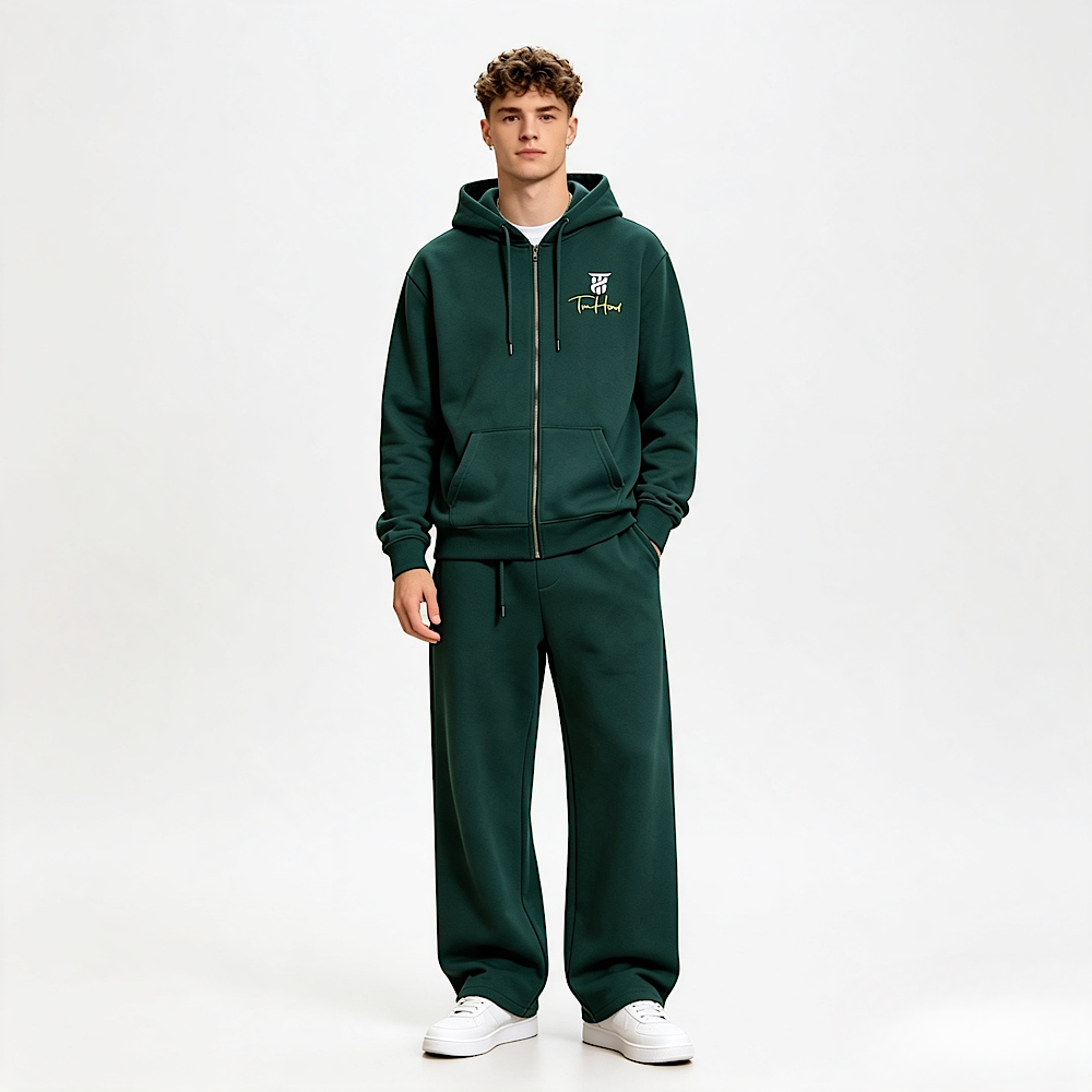 Forest Green Tru Man Full Zip Tracksuit Set