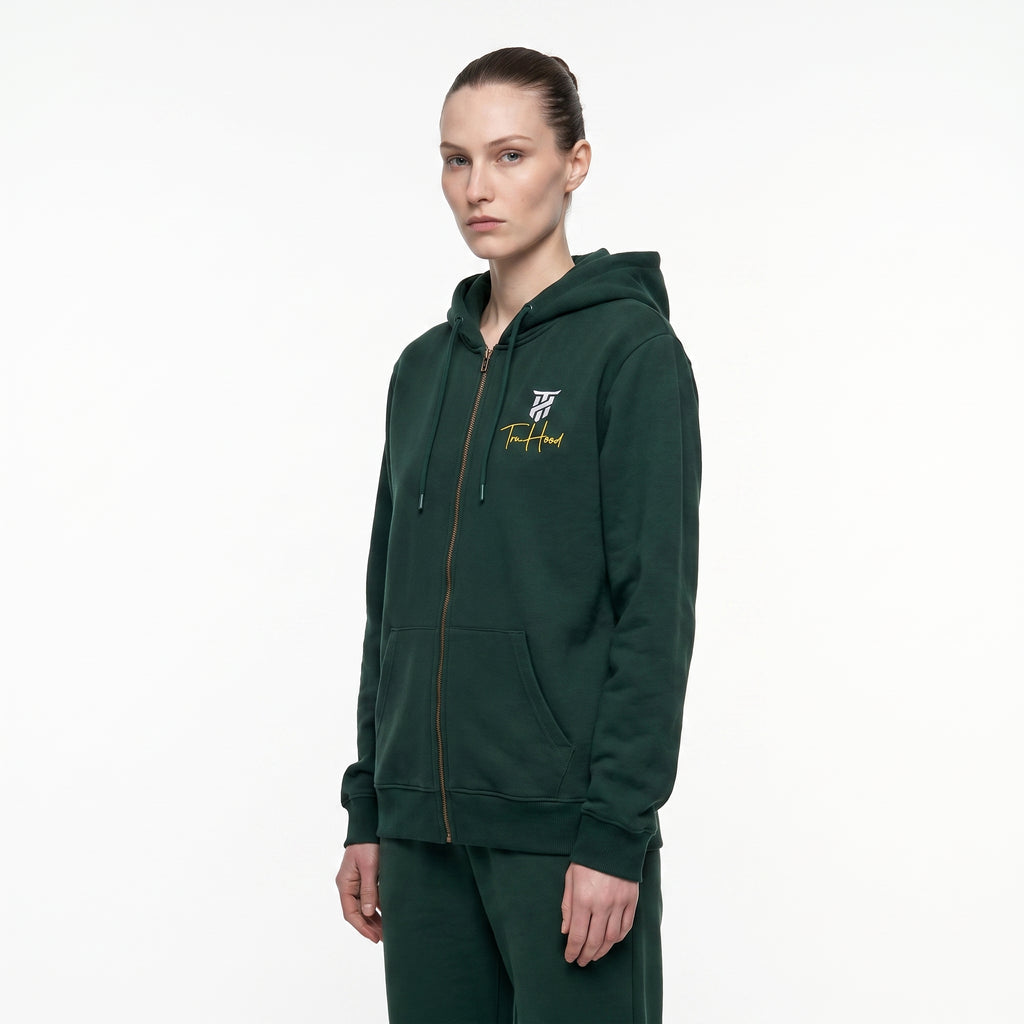 Forest Green Tru Woman Full Zip Hoodie