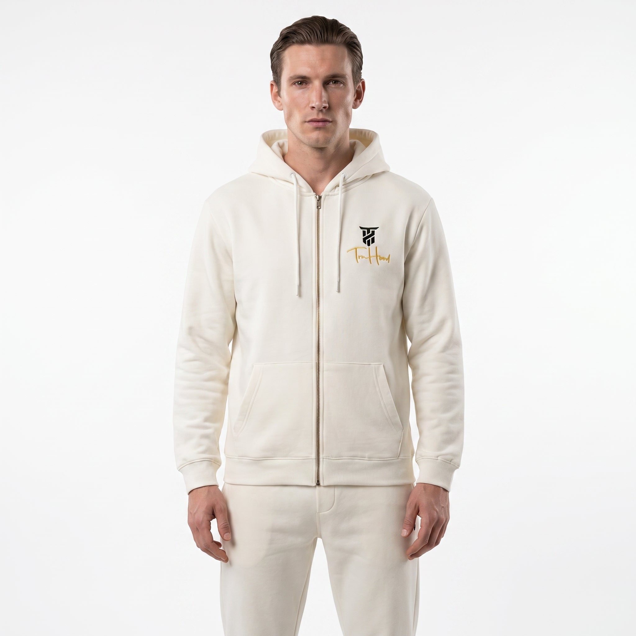 Ivory Tru Man Full Zip Tracksuit Set