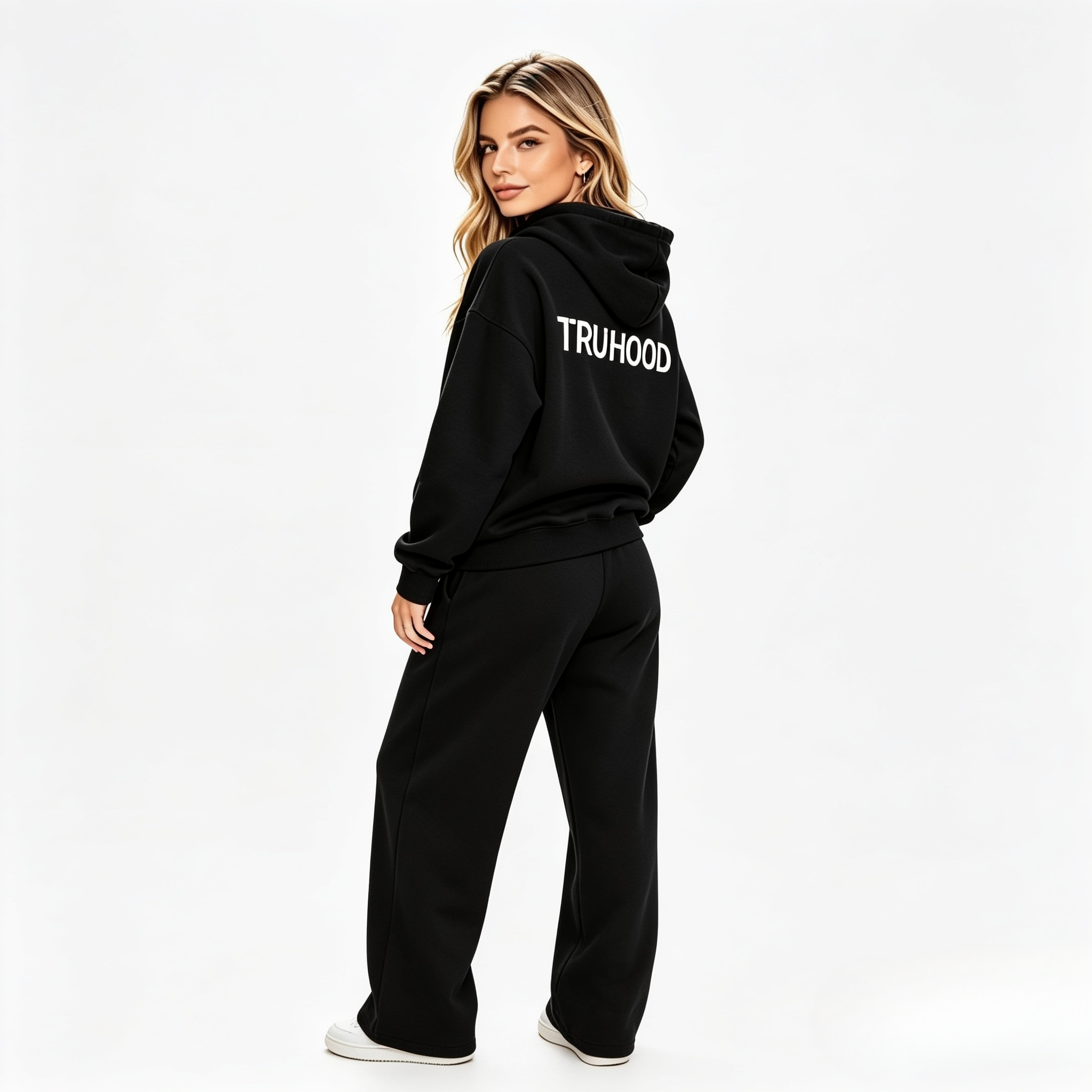 Original Black Tru Woman Full Zip Tracksuit Set