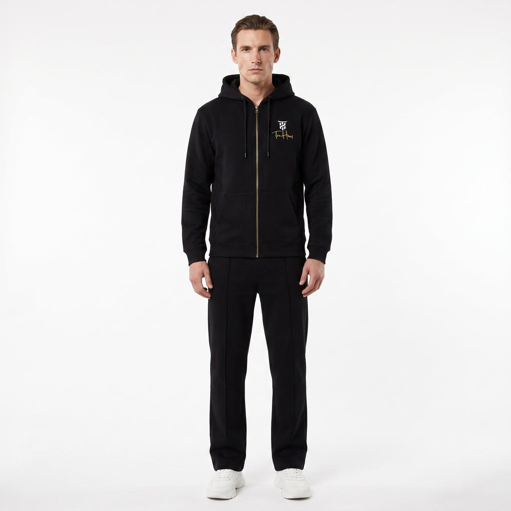 Original Black Tru Man Full Zip Tracksuit Set