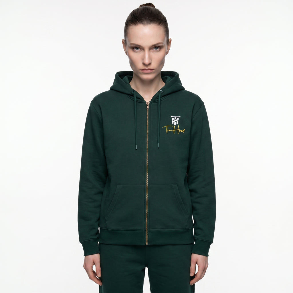 Forest Green Tru Woman Full Zip Hoodie