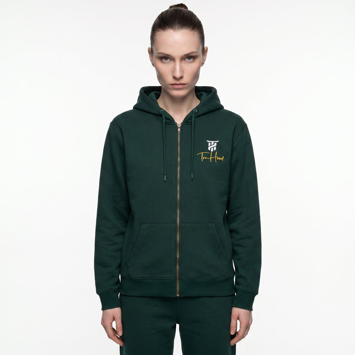 Forest Green Tru Woman Full Zip Hoodie