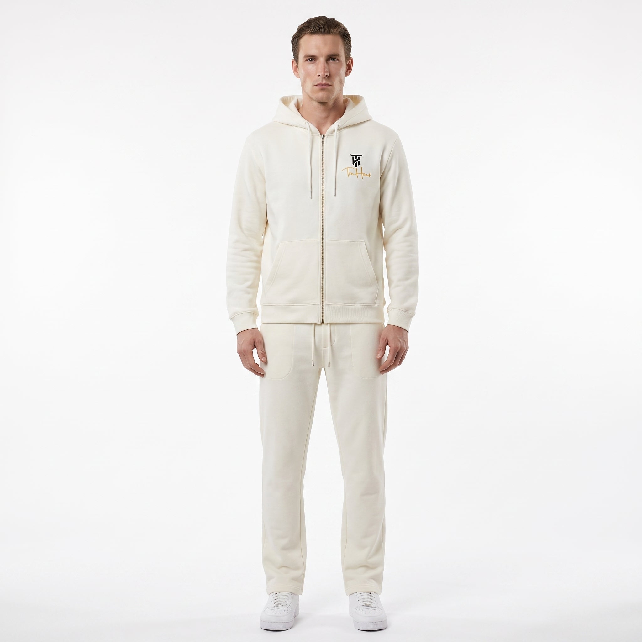 Ivory Tru Man Full Zip Tracksuit Set
