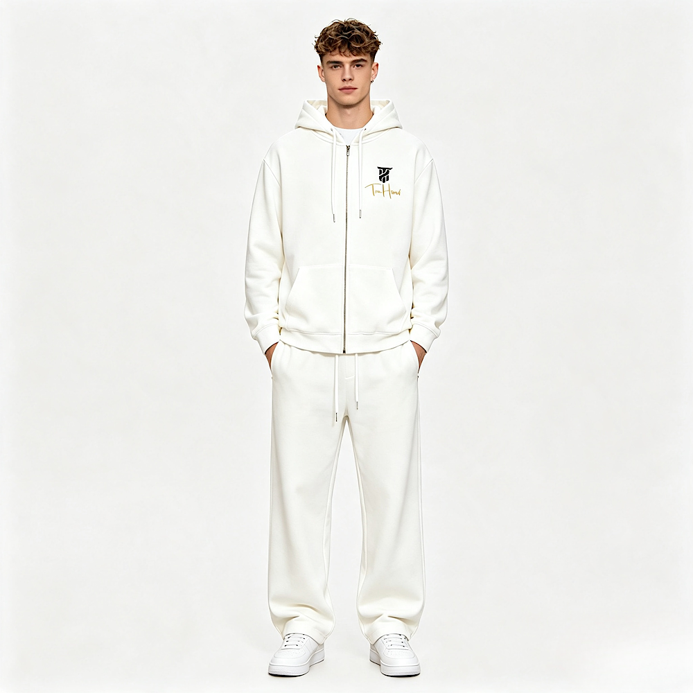 Ivory Tru Man Full Zip Tracksuit Set
