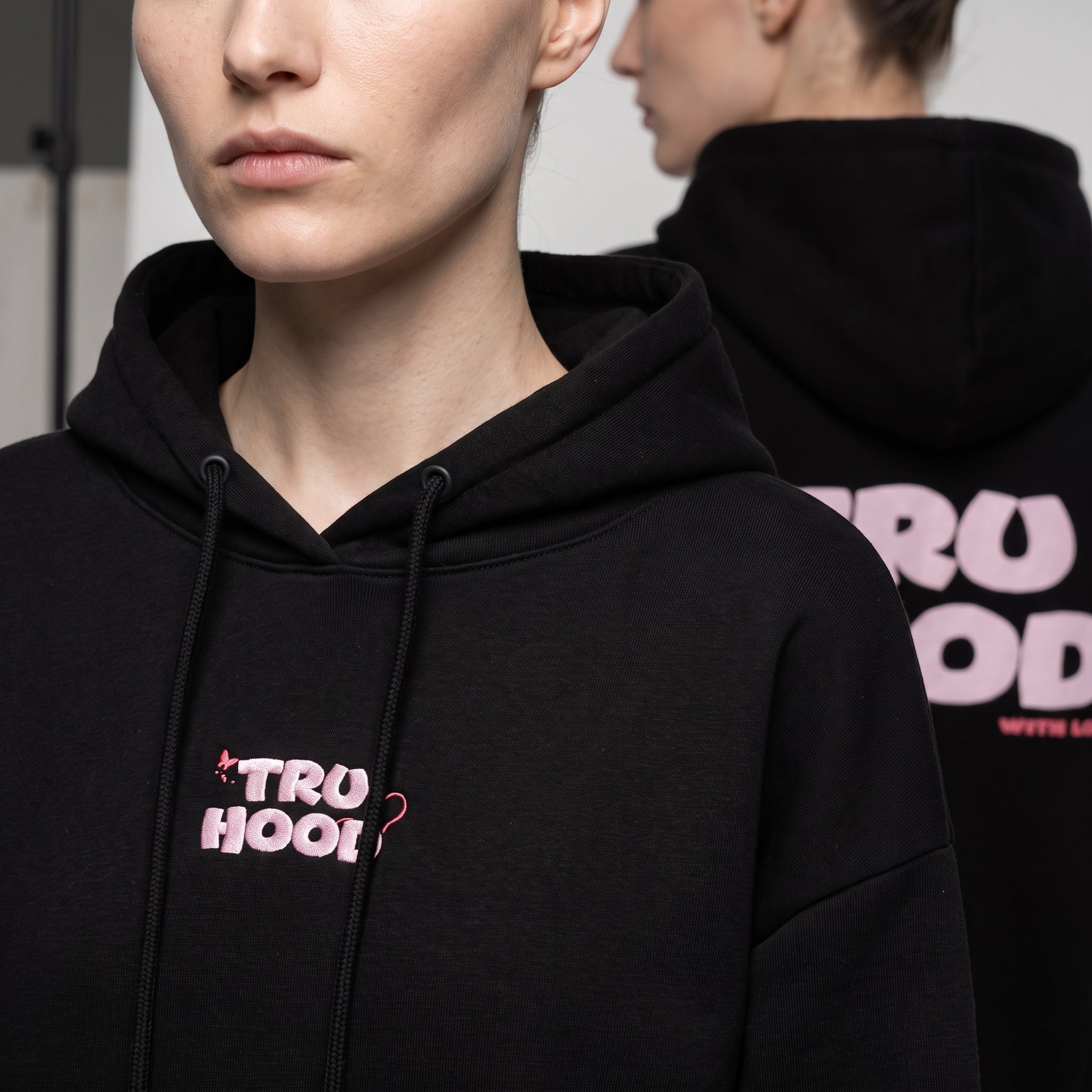 Black Tru Woman Oversize Hoodie