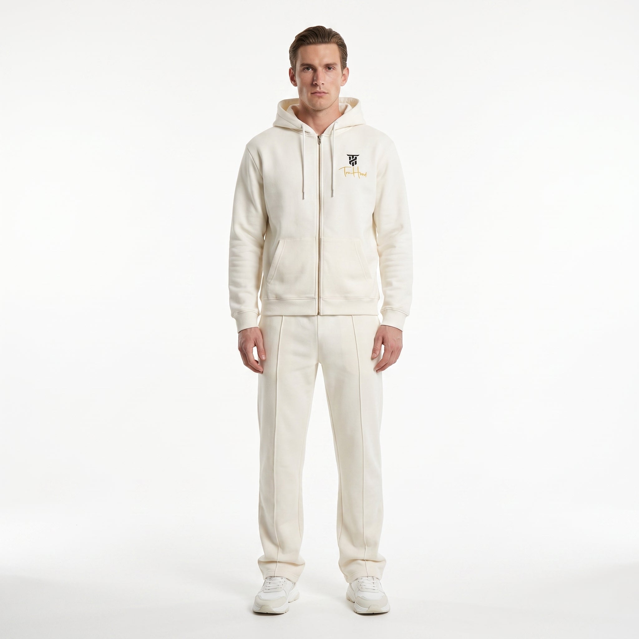 Ivory Tru Man Full Zip Tracksuit Set