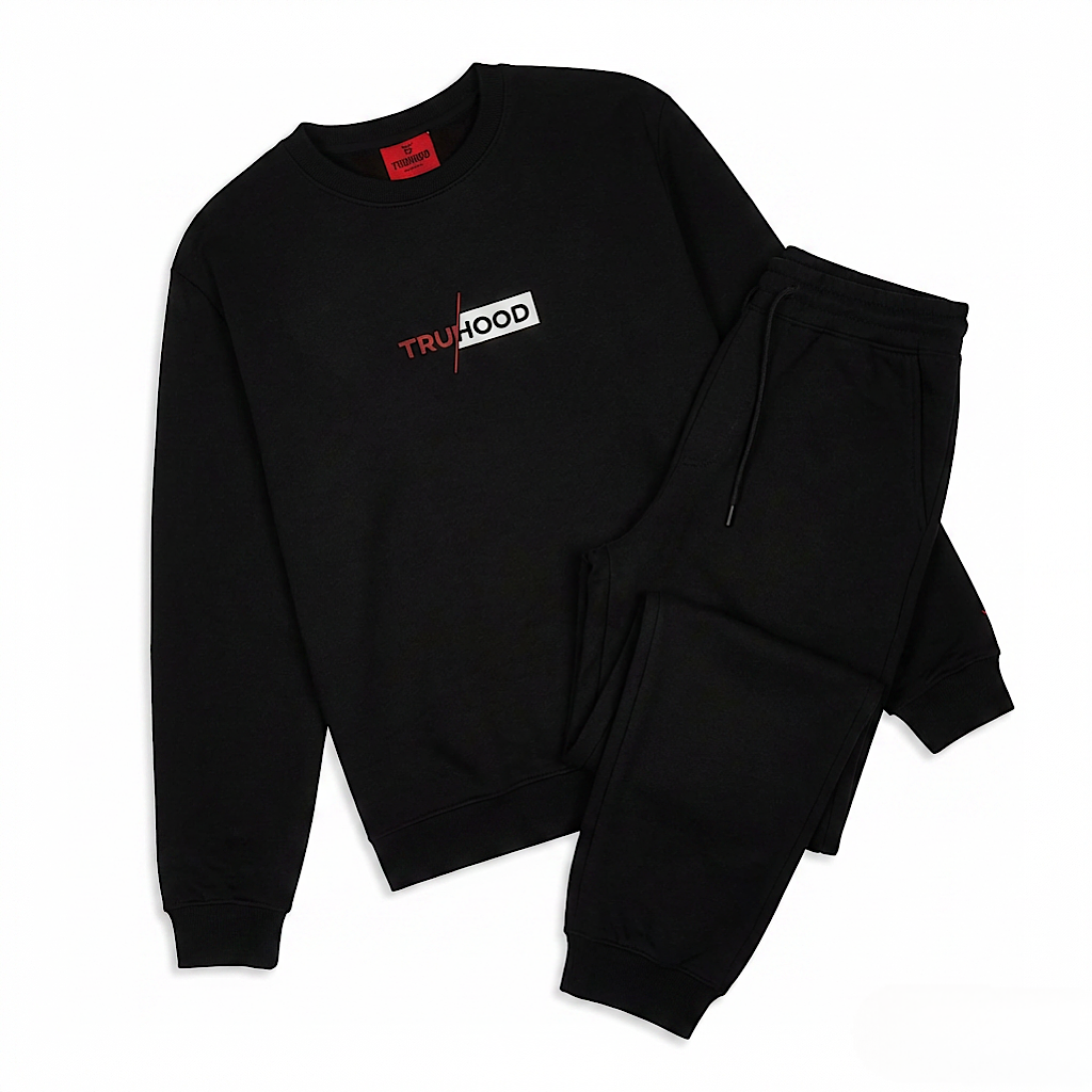 Black Tru Man Sweatsuit Set
