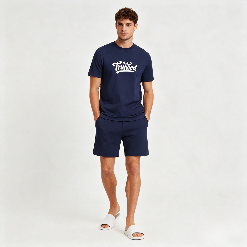 Navy & Light Brown  Tru Man T-Shirt Pack Of 2