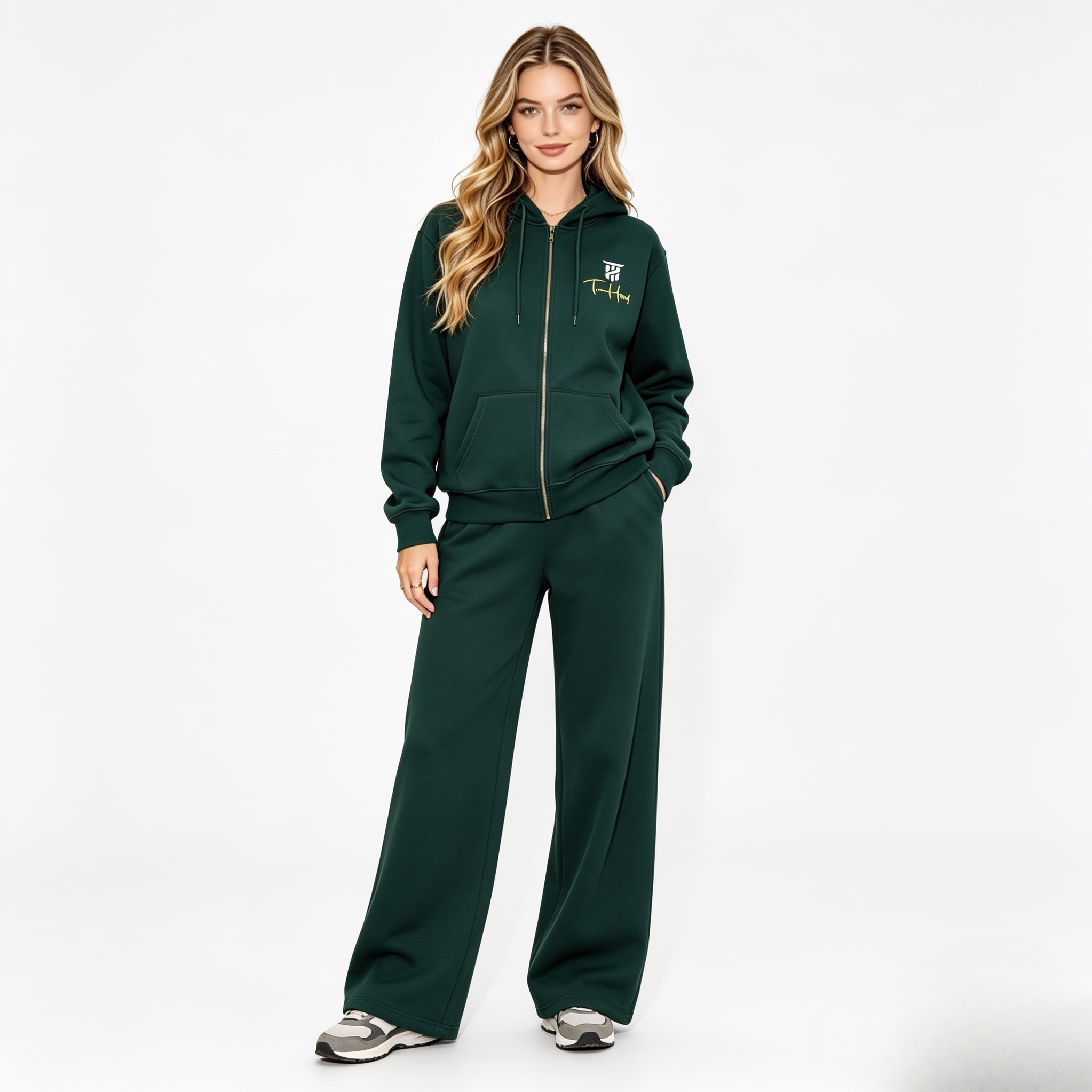 Forest Green Tru Woman Full Zip Tracksuit Set