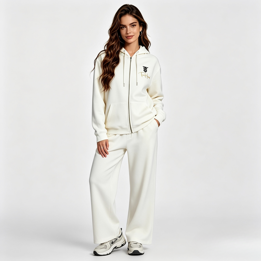 Ivory Tru Woman Full Zip Tracksuit Set