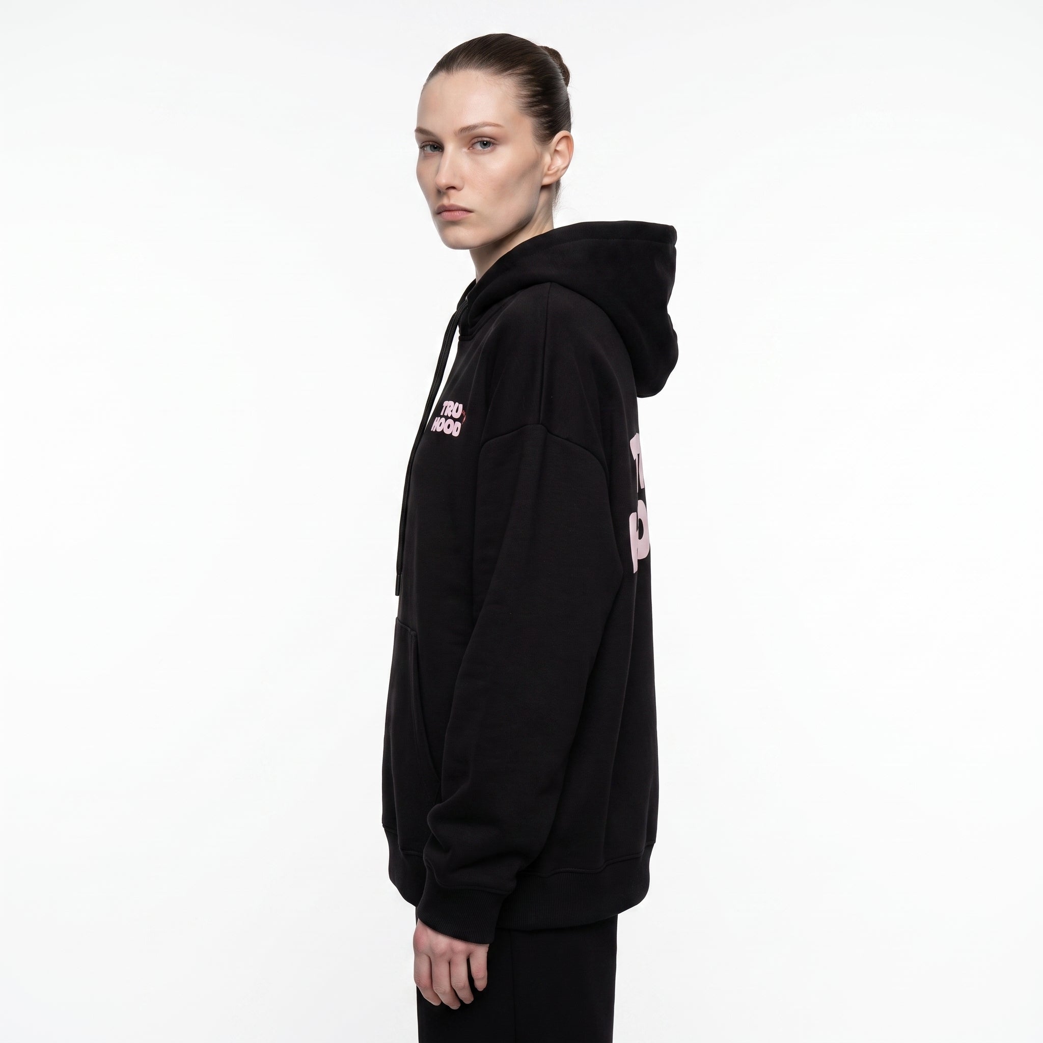 Black Tru Woman Oversize Hoodie