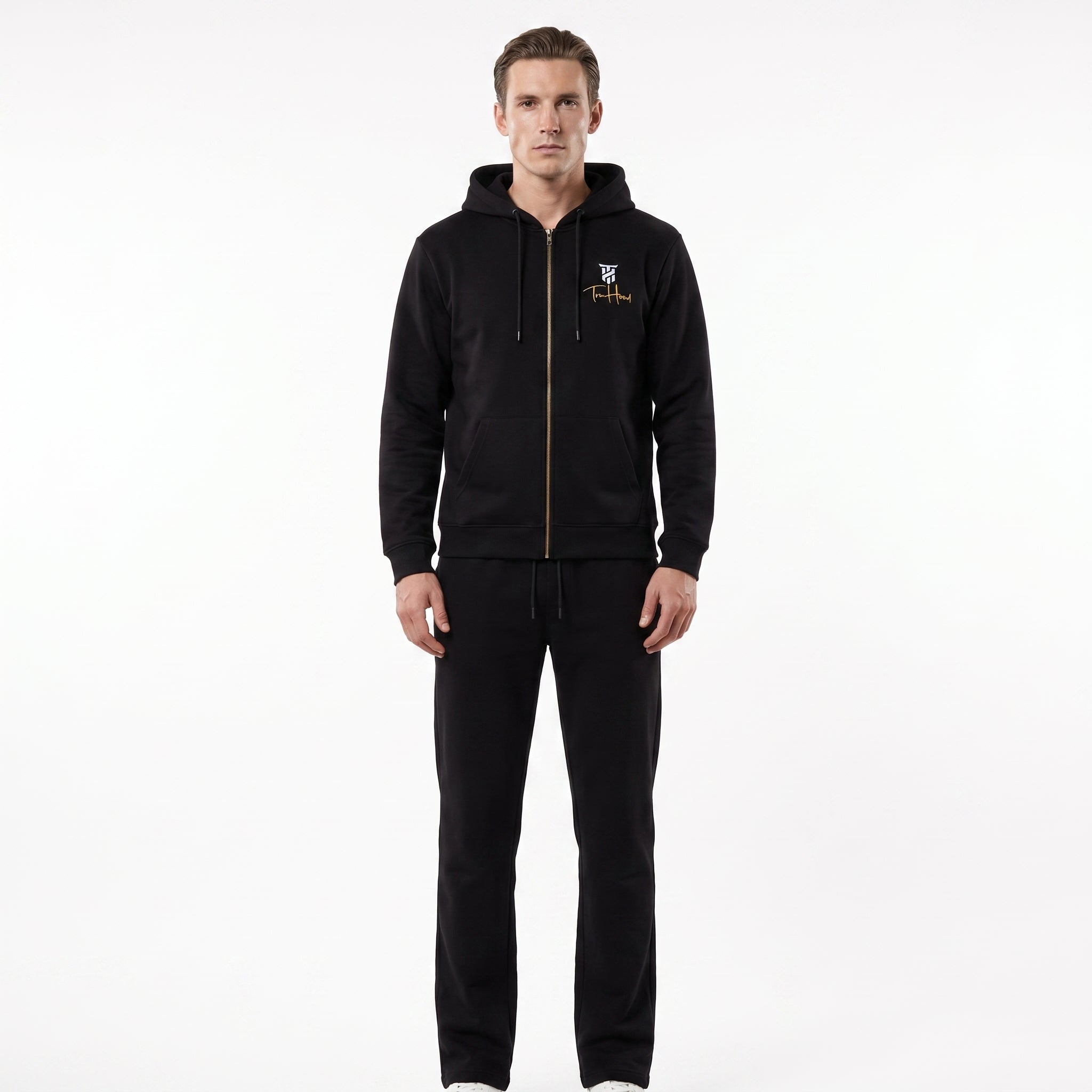 Original Black Tru Man Full Zip Tracksuit Set