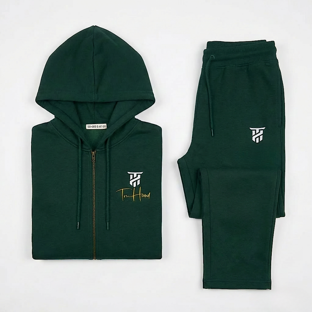 Forest Green Tru Man Full Zip Tracksuit Set