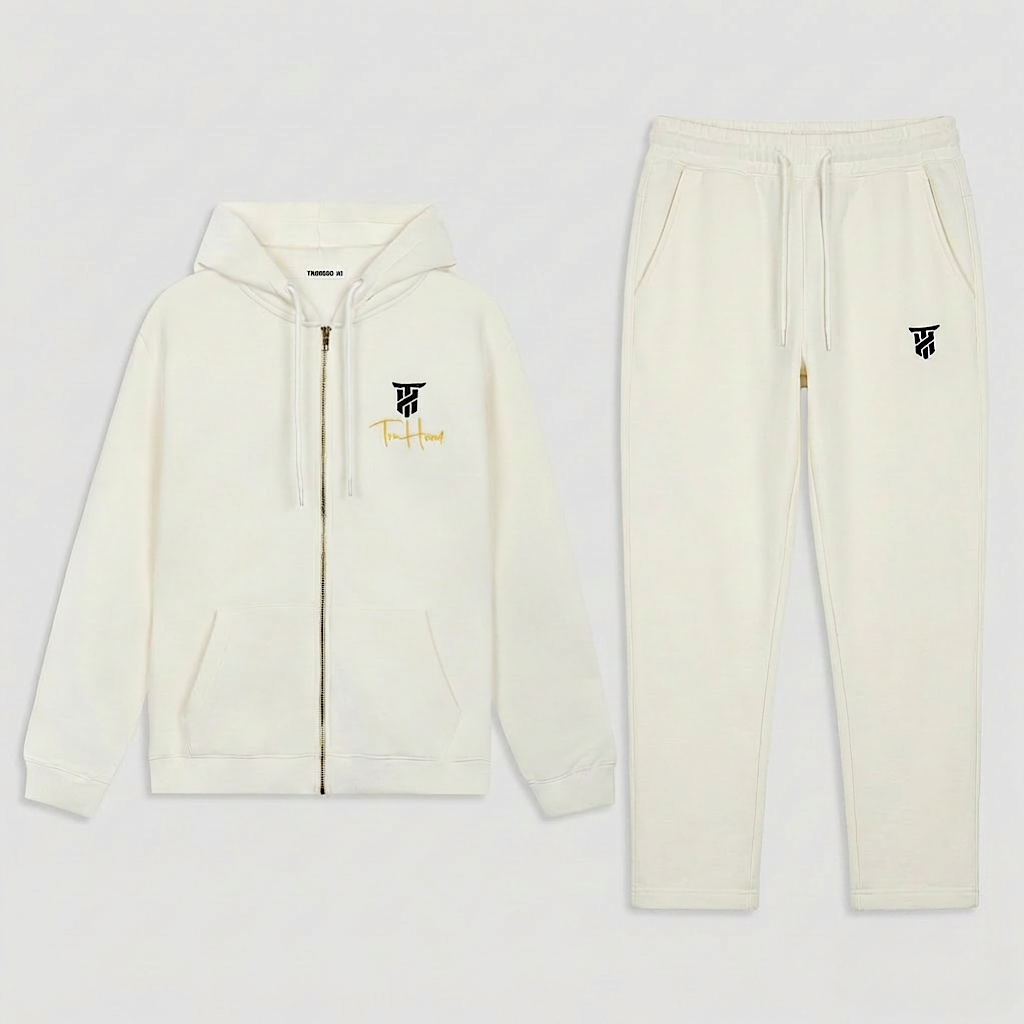 Ivory Tru Man Full Zip Tracksuit Set