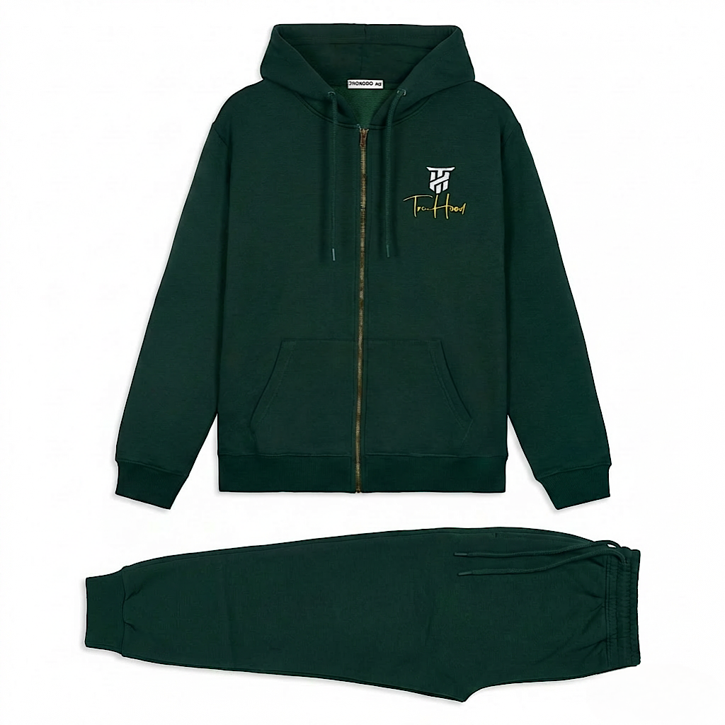 Forest Green Tru Man Full Zip Tracksuit Set