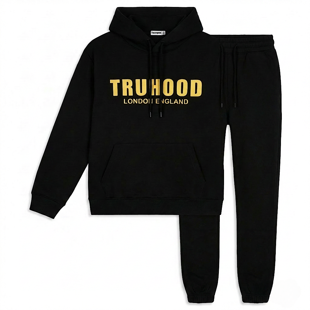 Gold Black Tru Man Tracksuit Set