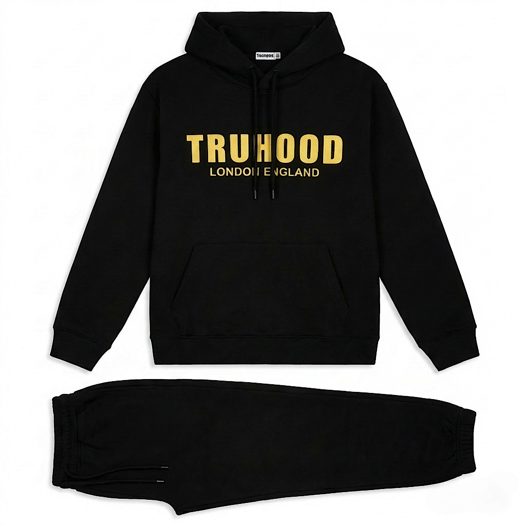 Gold Black Tru Man Tracksuit Set