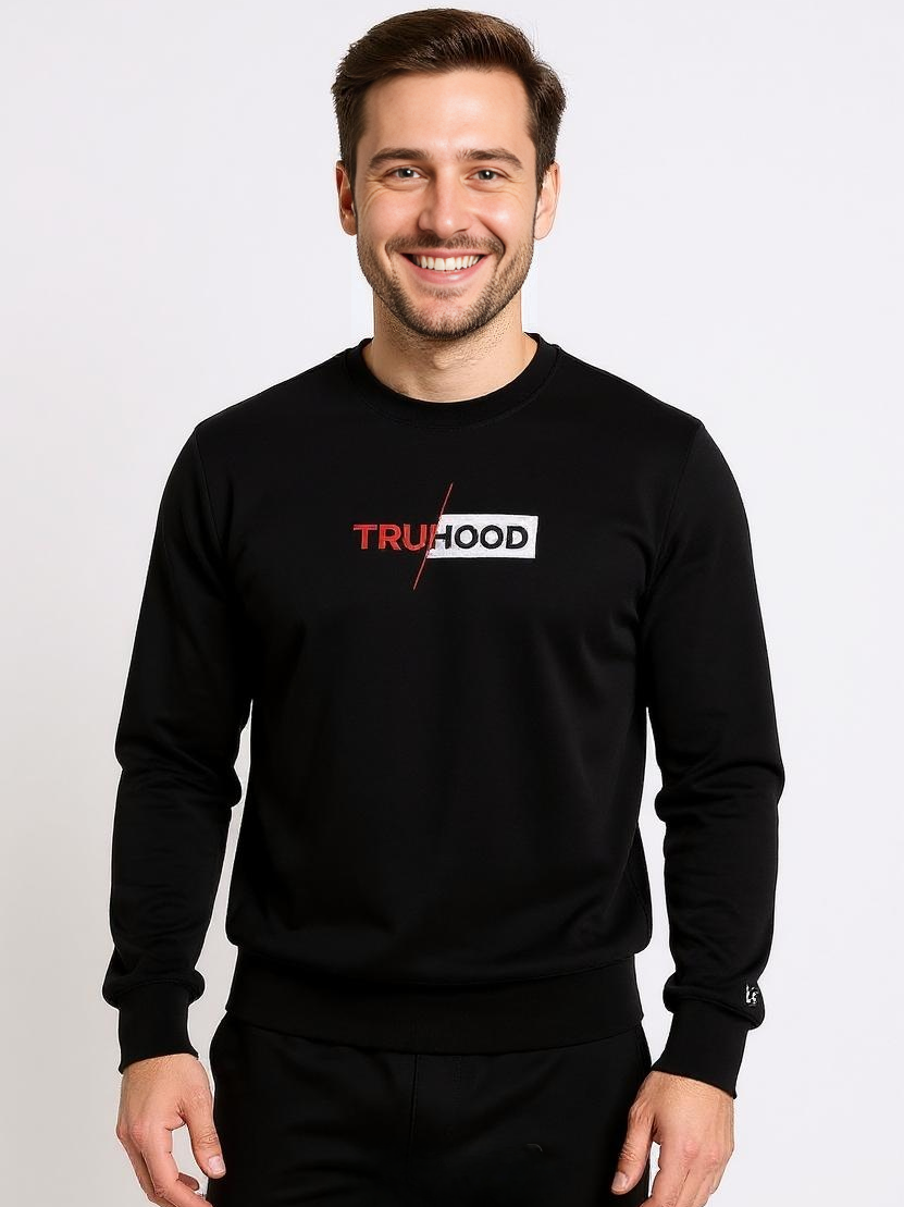 Premium Men's Black Sweatshirt | Crew Neck & Dress Options | OG High Density Print