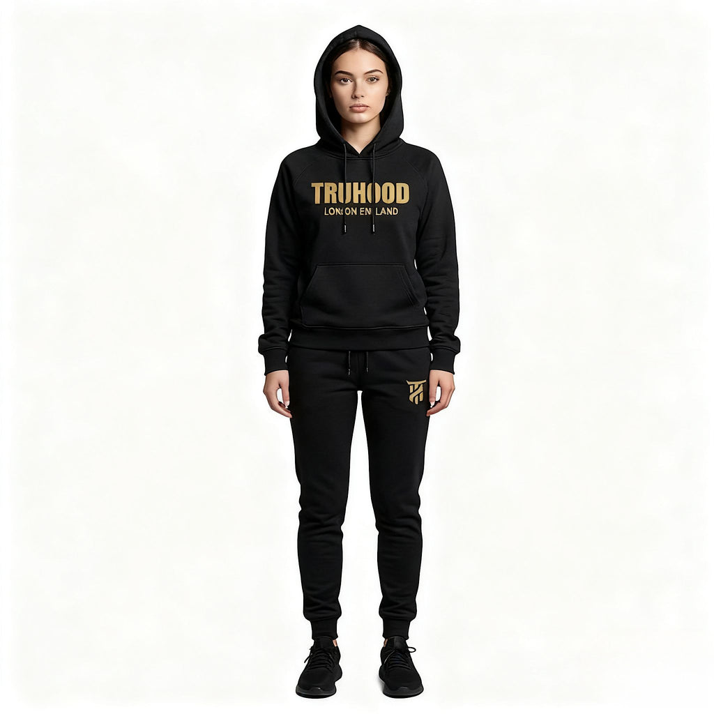 Gold Black Tru Woman Tracksuit Set