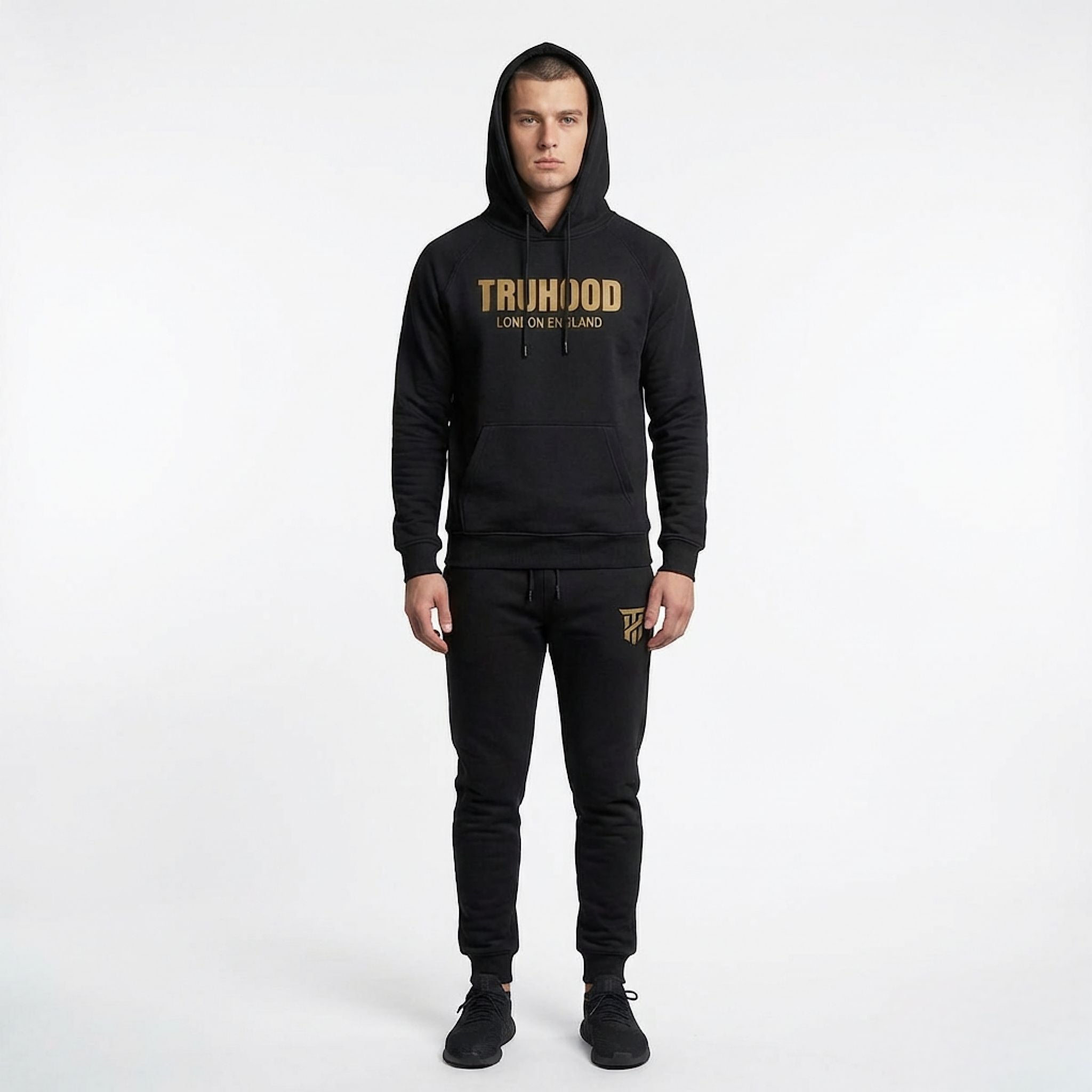 Gold Black Tru Man Tracksuit Set
