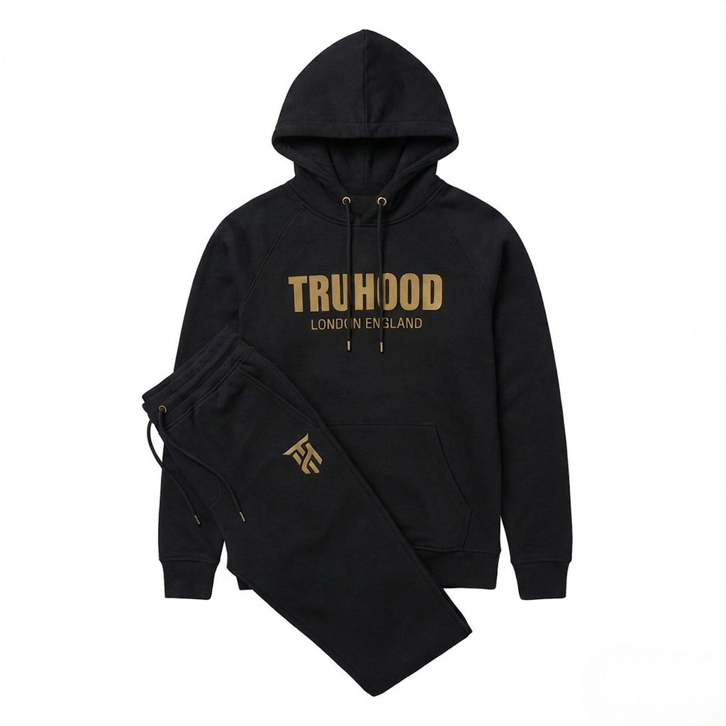Gold Black Tru Woman Tracksuit Set