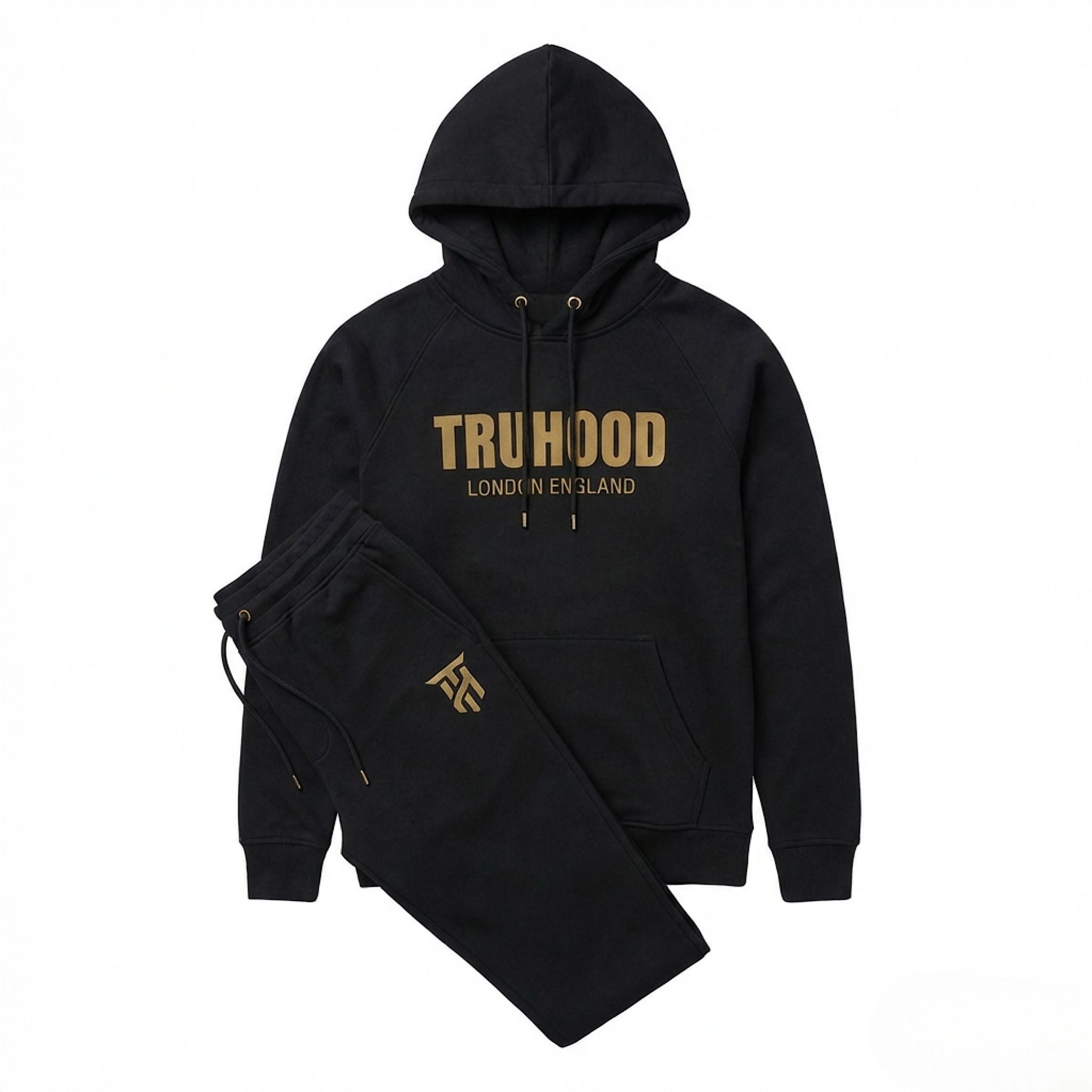 Gold Black Tru Woman Tracksuit Set