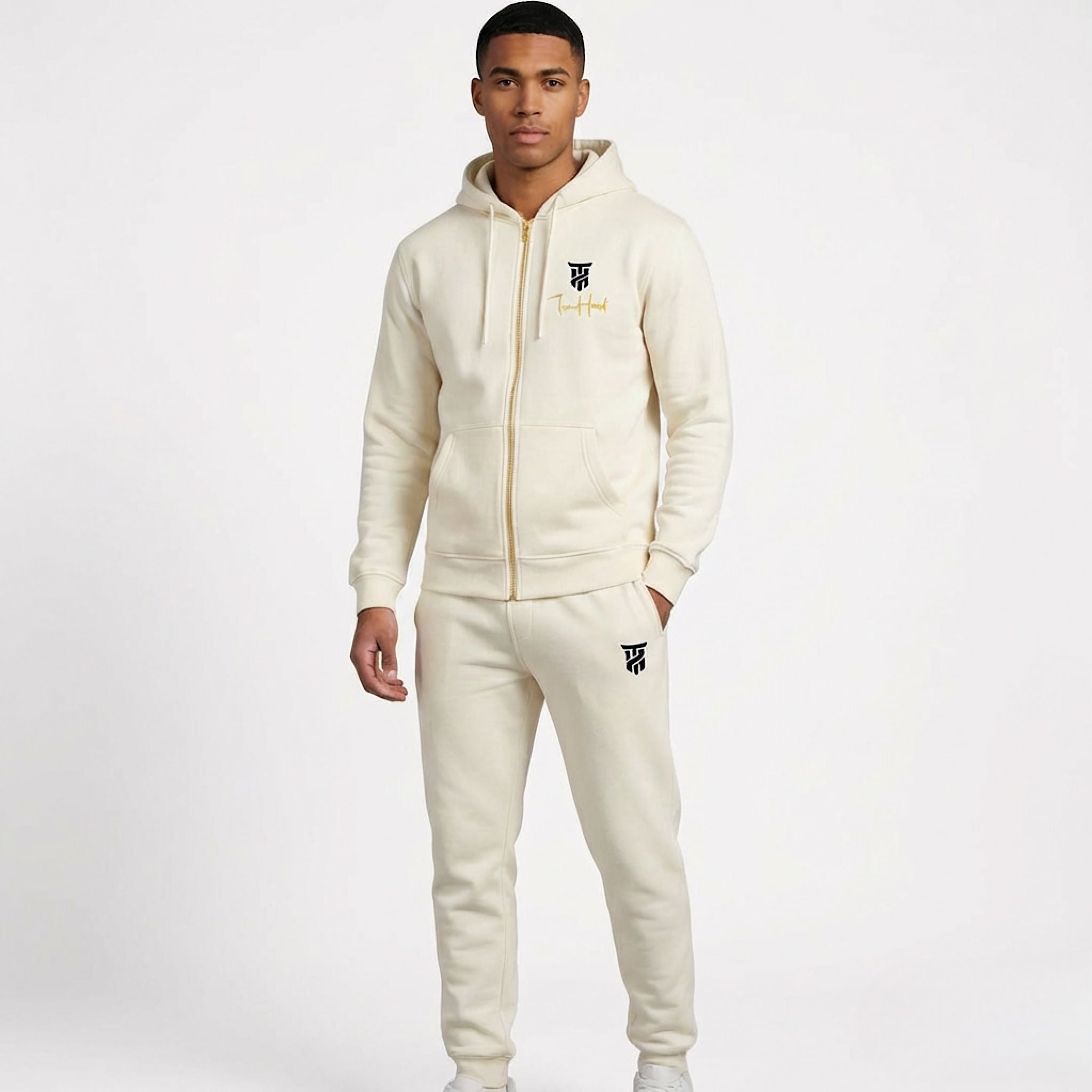 Ivory Tru Man Full Zip Tracksuit Set