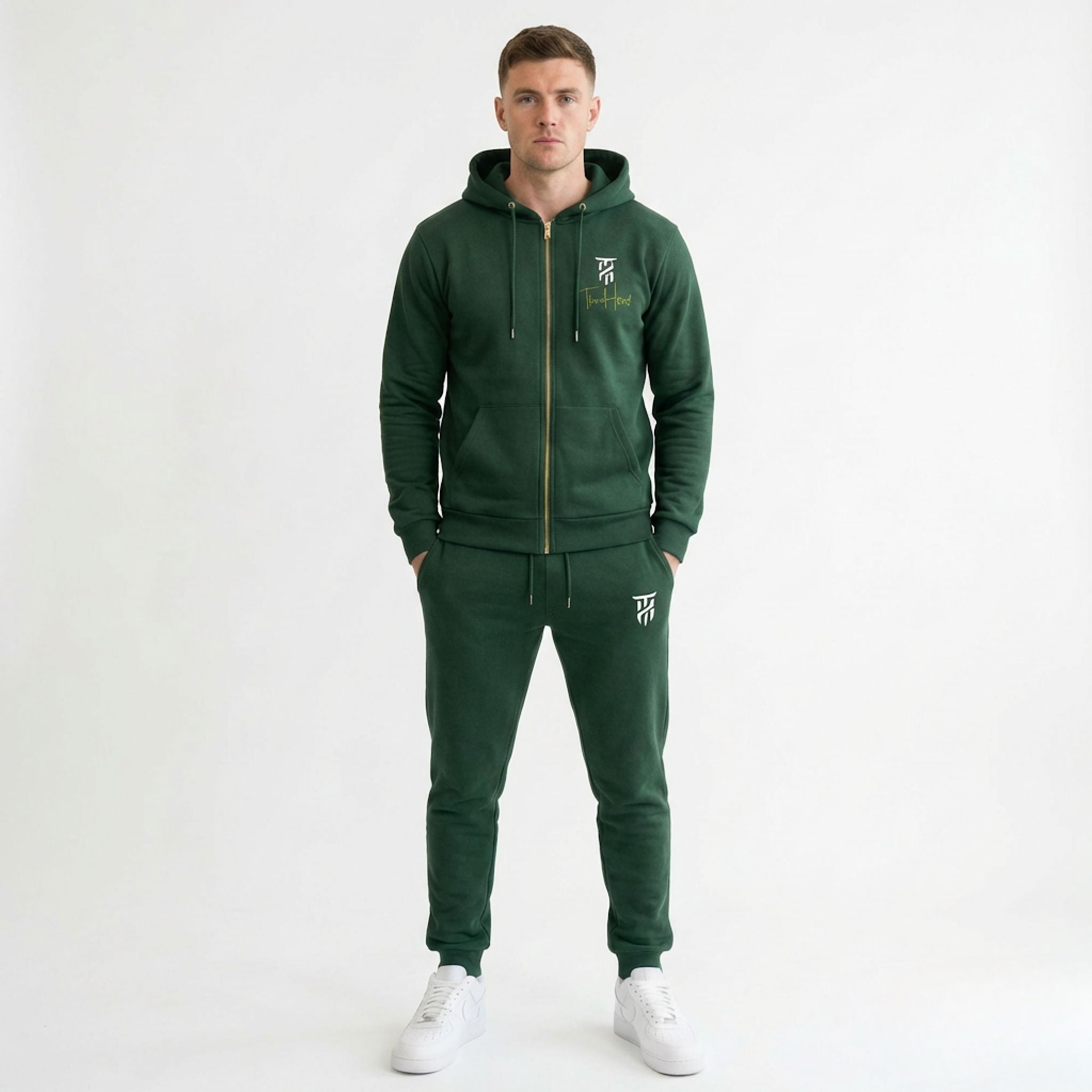Forest Green Tru Man Full Zip Tracksuit Set