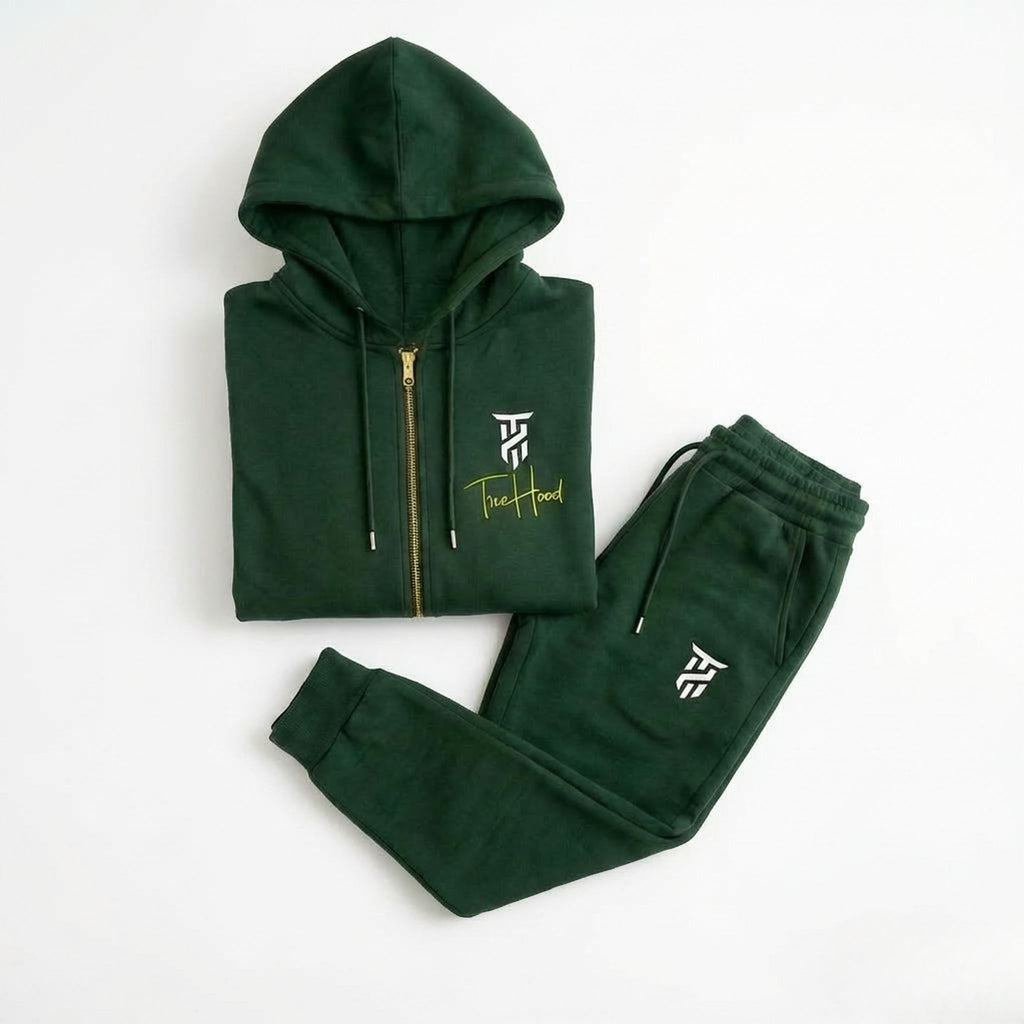 Forest Green Tru Woman Full Zip Tracksuit Set
