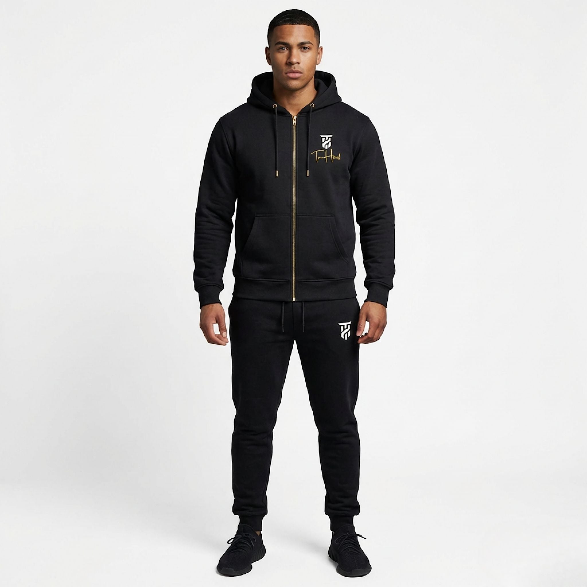 Original Black Tru Man Full Zip Tracksuit Set