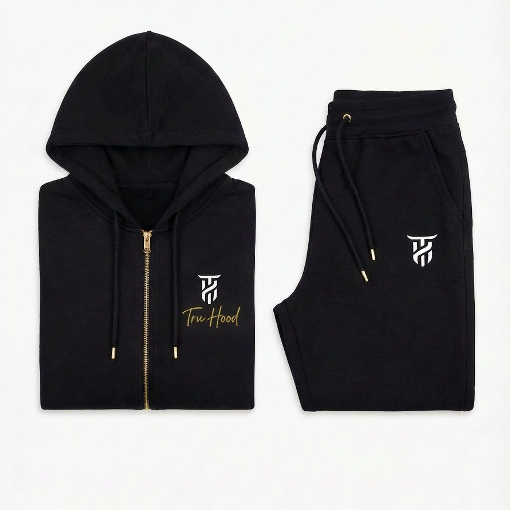 Original Black Tru Woman Full Zip Tracksuit Set