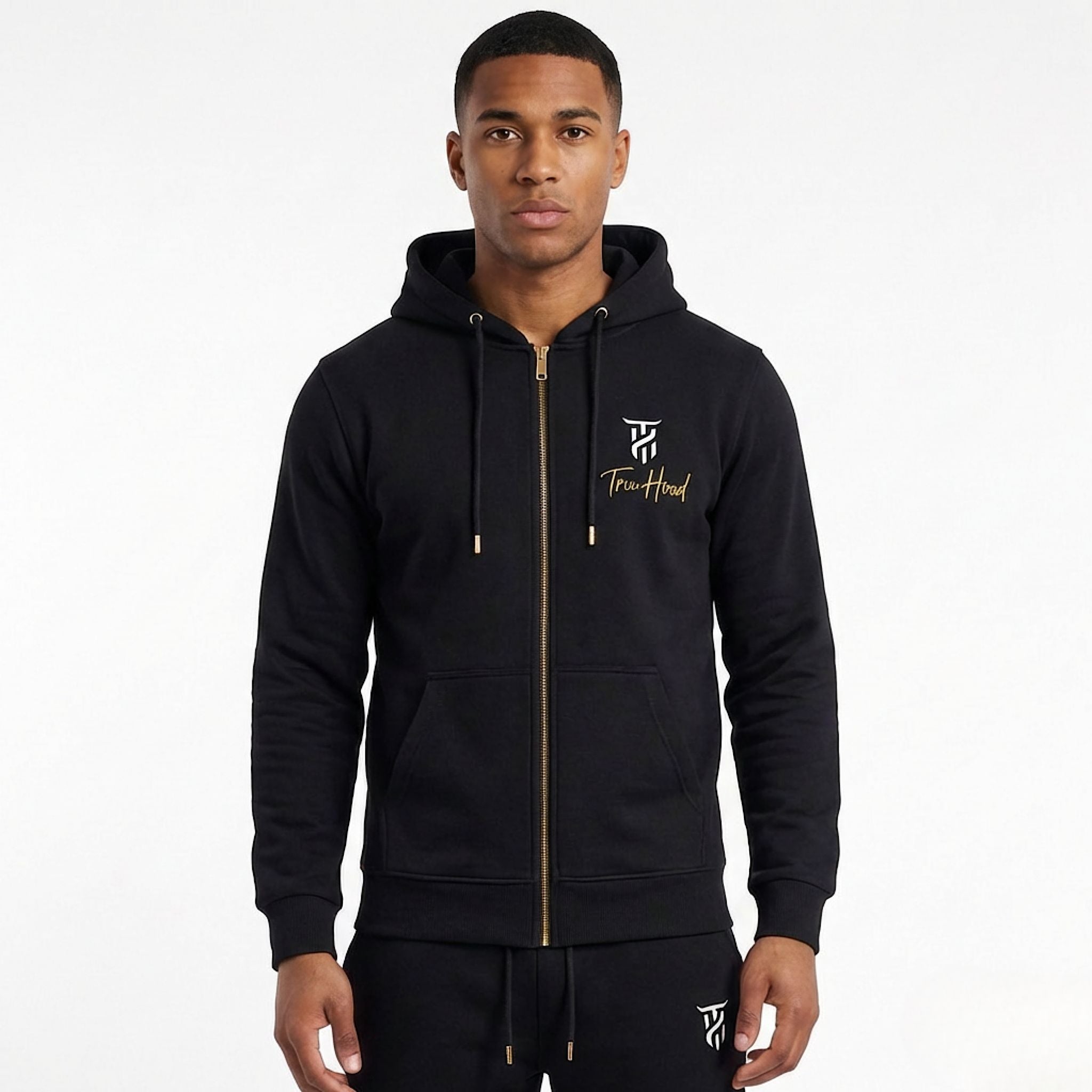 Original Black Tru Man Full Zip Tracksuit Set