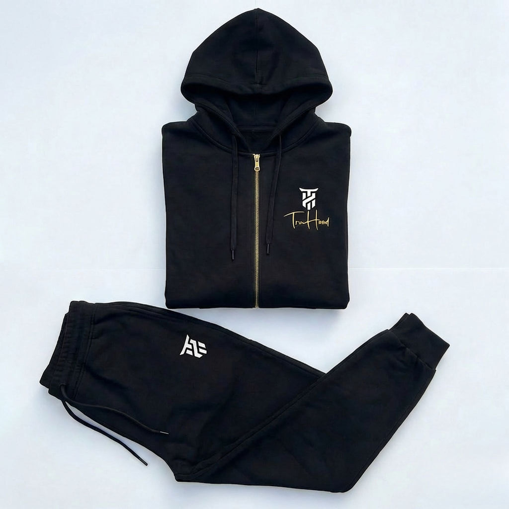 Original Black Tru Woman Full Zip Tracksuit Set