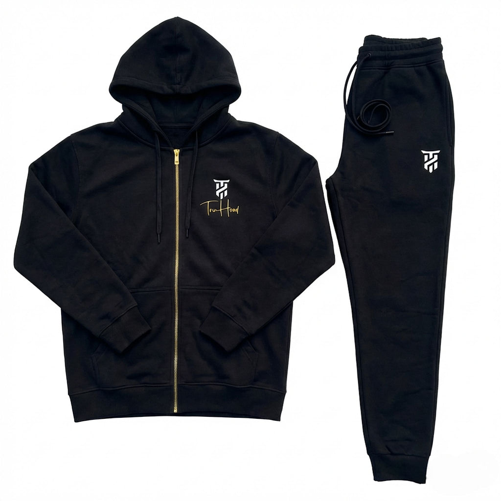 Original Black Tru Woman Full Zip Tracksuit Set