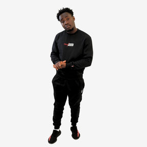 Premium Men's Black Sweatshirt Tracksuit Set | Crew Neck & Dress Options | OG High Density Print
