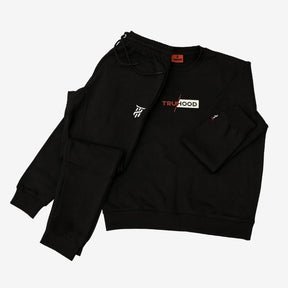 Premium Men's Black Sweatshirt Tracksuit Set | Crew Neck & Dress Options | OG High Density Print