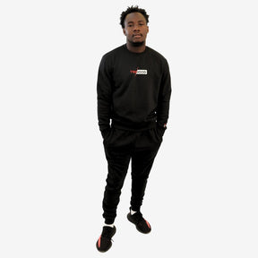 Premium Men's Black Sweatshirt Tracksuit Set | Crew Neck & Dress Options | OG High Density Print