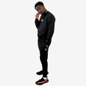 Premium Men's Black Sweatshirt Tracksuit Set | Crew Neck & Dress Options | OG High Density Print