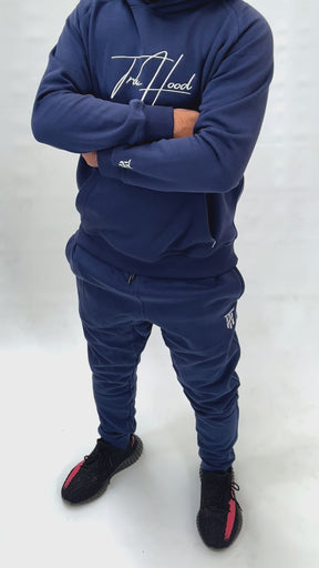 Premium Men's Navy Blue Hoodie & Tracksuit Set | Dark Blue & Royal Blue Options | OG Embroidery